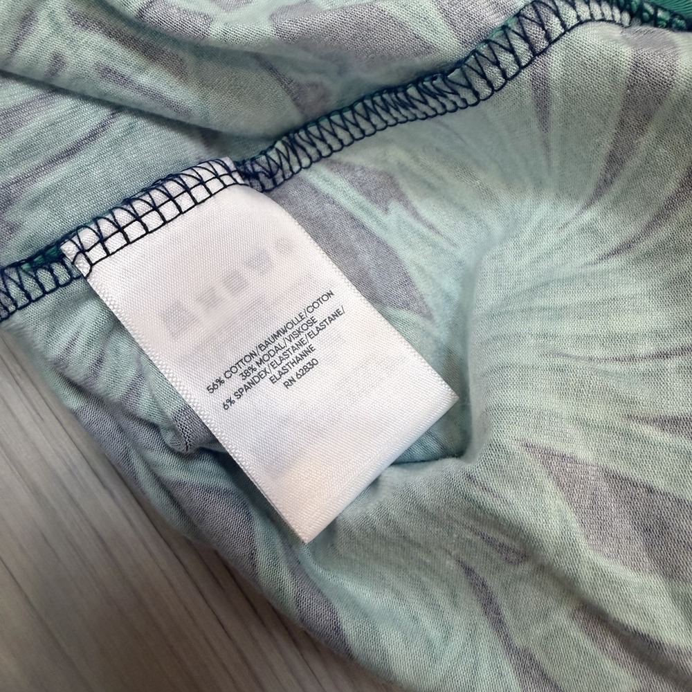 Lands' End square neck tiered maxi dress Size Large Petite 14/16 Sleeveless Leaf - Picture 5 of 10
